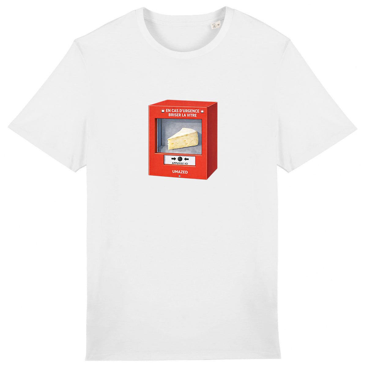 T-shirt drôle fun urgence fromage | Tee shirt Coton Bio France | Cadeau | UMAZED - face_0