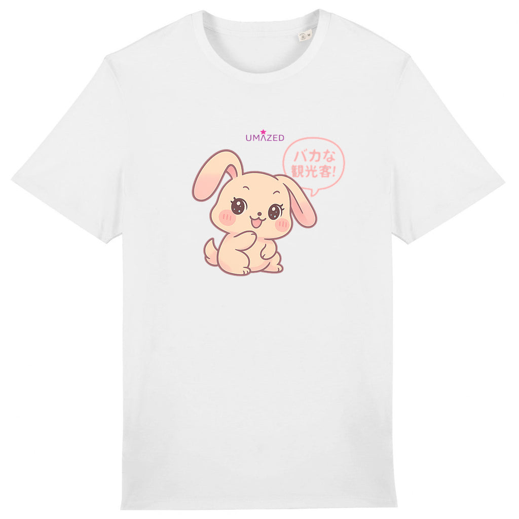 ? “Stupid Tourists” – T-shirt Lapin Kawaii | Coton Bio | Made in France - face_0