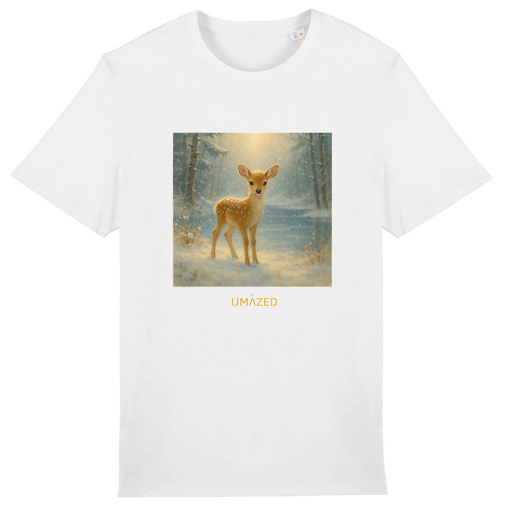 tshirt mignon noël | joli faon | Cadeau | Coton bio | UMAZED France - face_0