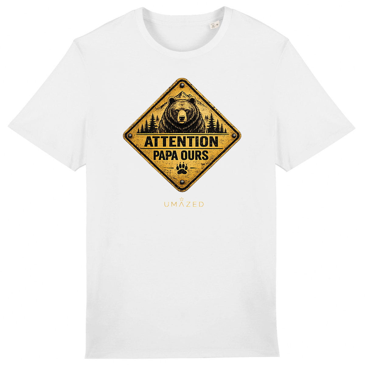 T-shirt drôle fun Papa Ours | Coton Bio France | Cadeau | UMAZED - face_0