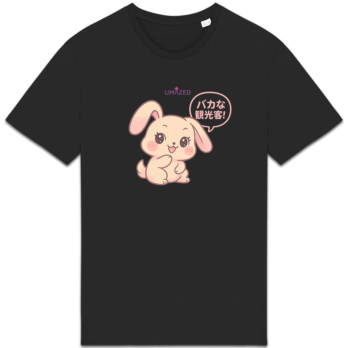 ? “Stupid Tourists” – T-shirt Lapin Kawaii | Coton Bio | Made in France - face_1
