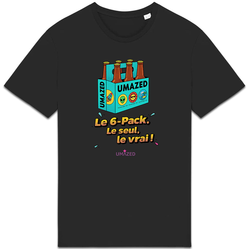T-shirt 6-Pack beer biere | Tee-shirt bio coton made in France | Drôle - face_1