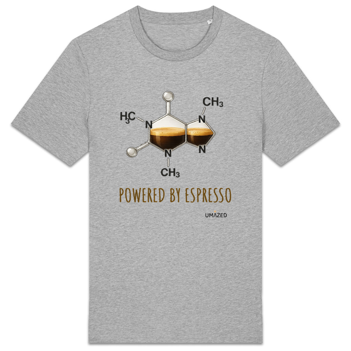 ☕ T-shirt caféine « Powered by Espresso » | Tee-shirt bio coton made in France | Drôle  - face_1