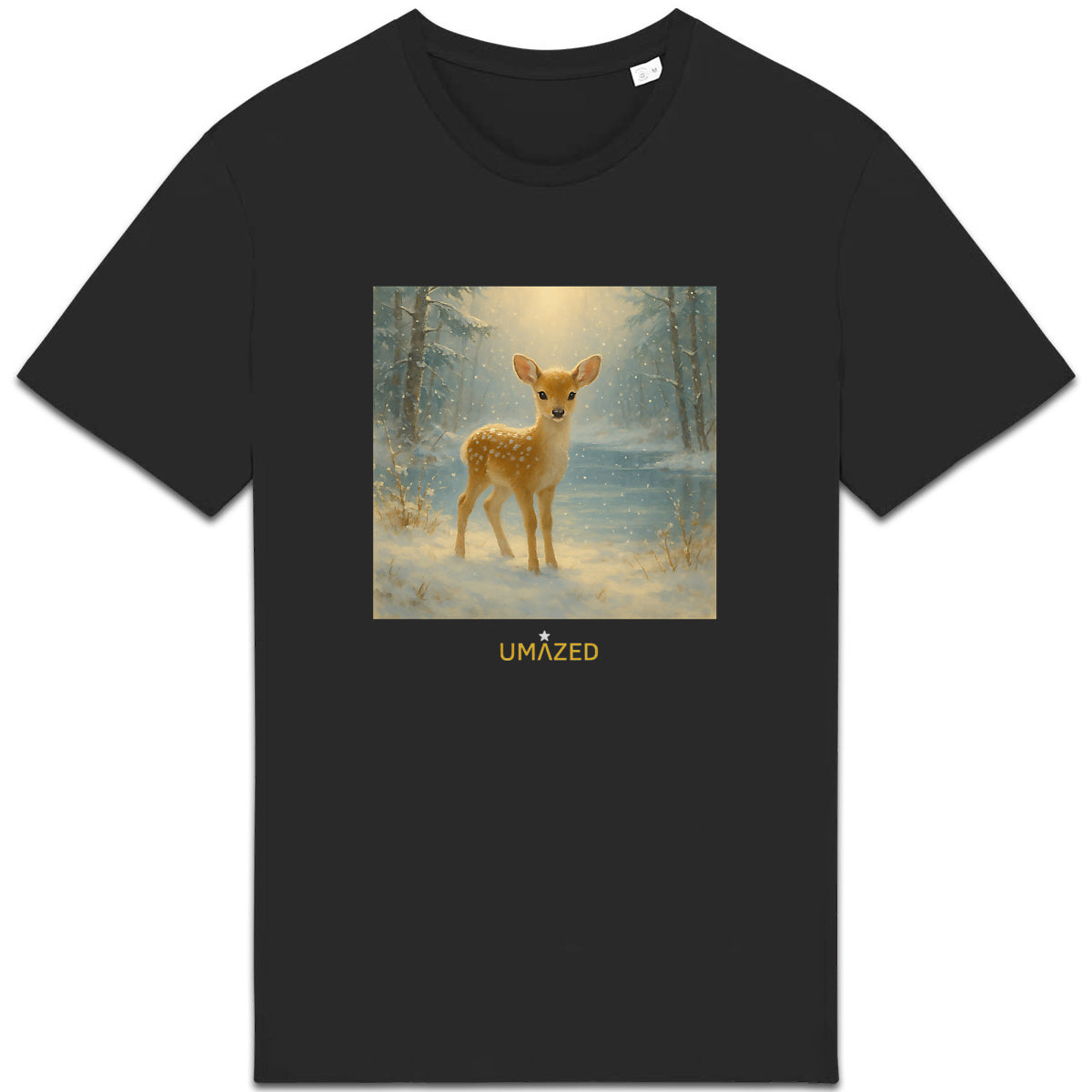 tshirt mignon noël | joli faon | Cadeau | Coton bio | UMAZED France - face_1