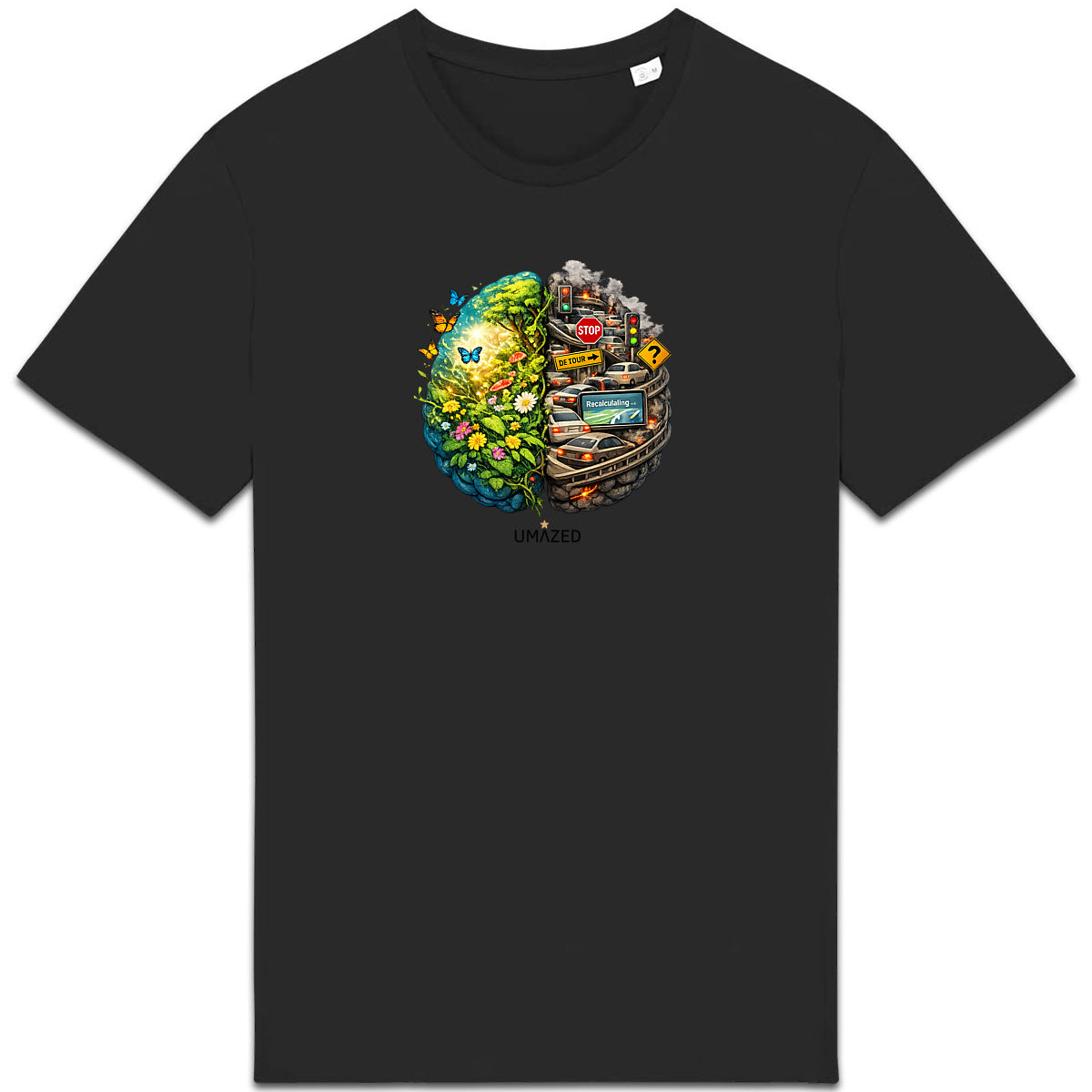 Tshirt cerveau hyperactif | Fun drôle humour | Cadeau | Coton bio | UMAZED France - face_1