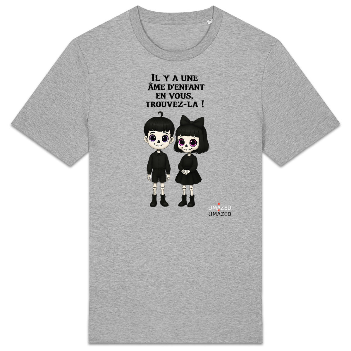 ? T shirt humour noir Halloween | Tee shirt Coton Bio Made in France | |UMAZED - face_1