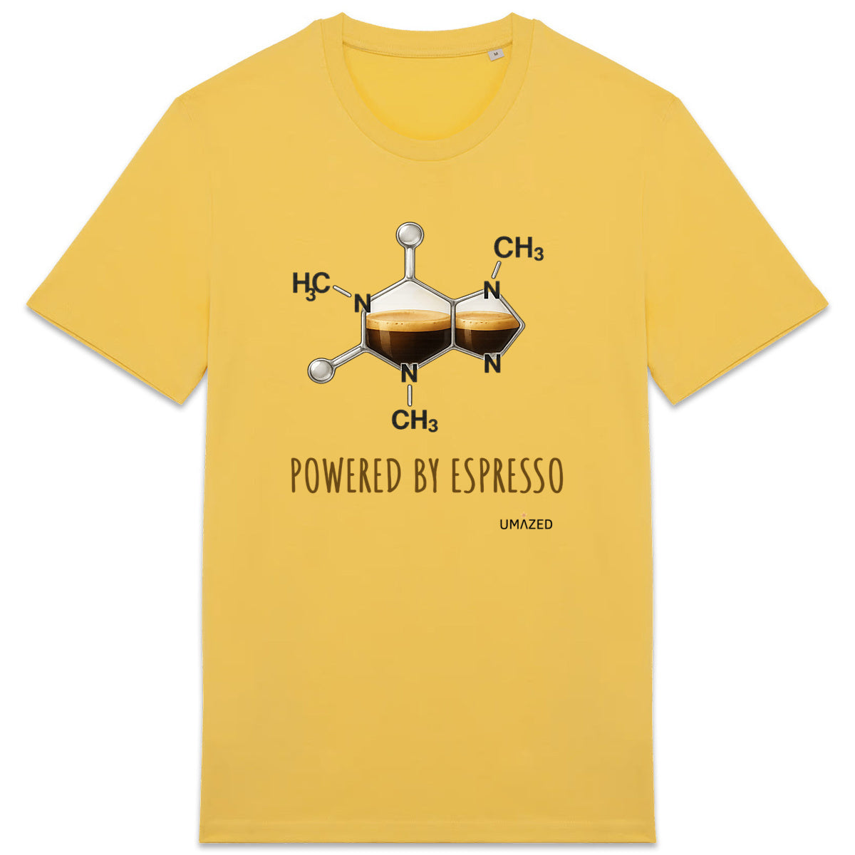 ☕ T-shirt caféine « Powered by Espresso » | Tee-shirt bio coton made in France | Drôle  - face_2