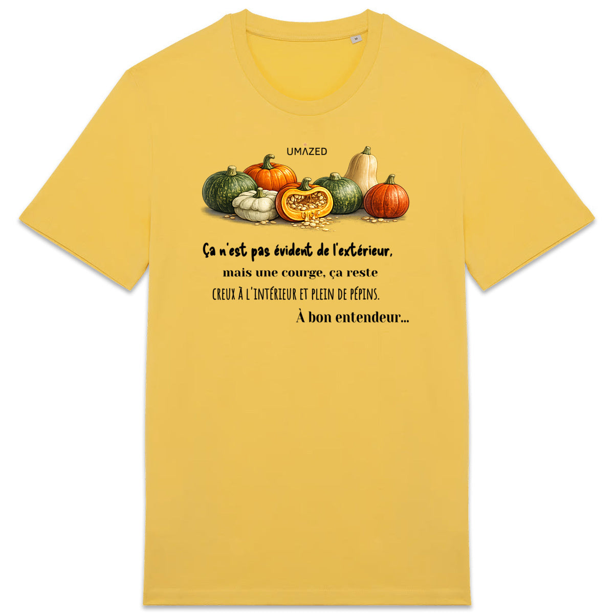 T-shirt drôle fun Courge | Tee shirt Coton Bio | France | Cadeau | UMAZED - face_2