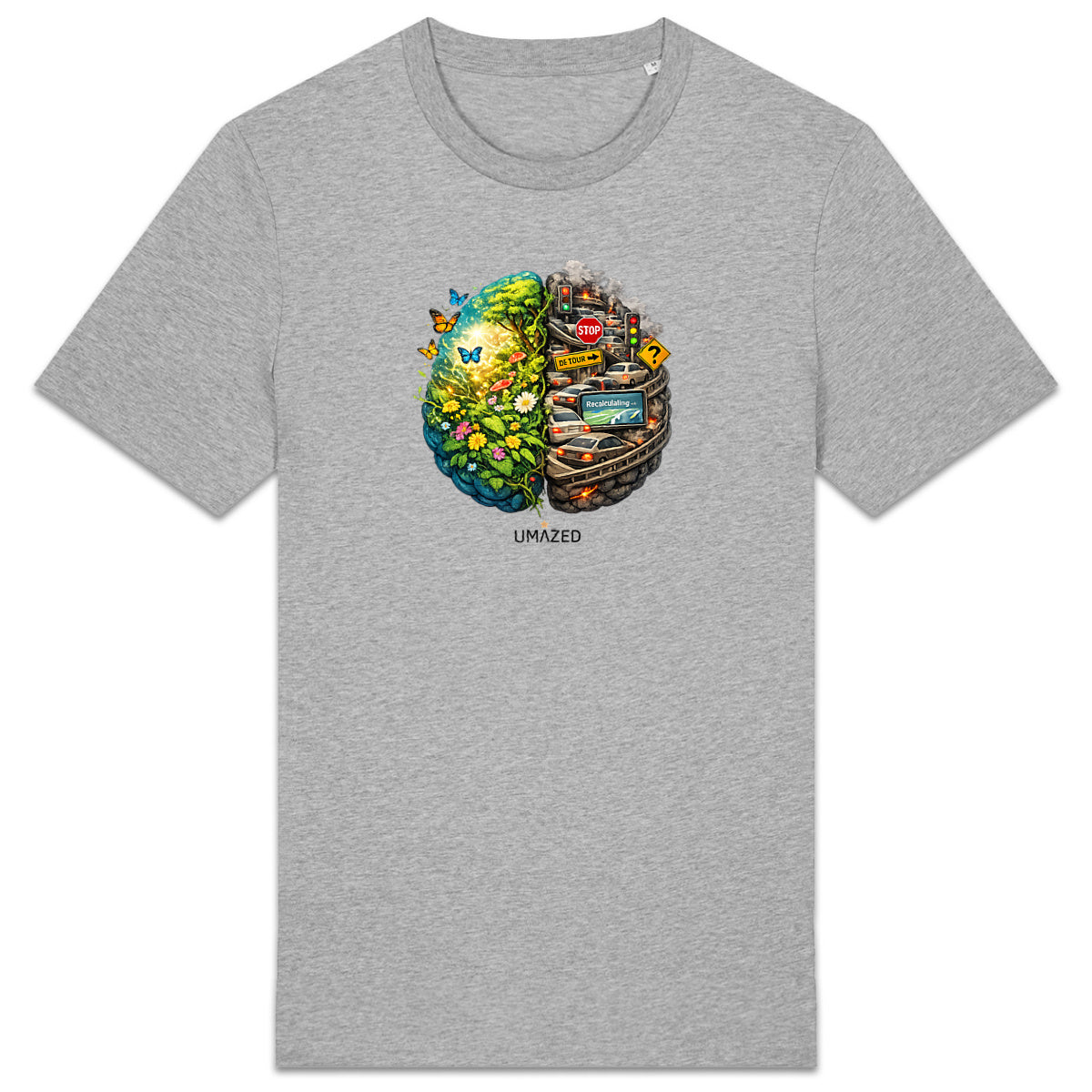 Tshirt cerveau hyperactif | Fun drôle humour | Cadeau | Coton bio | UMAZED France - face_2