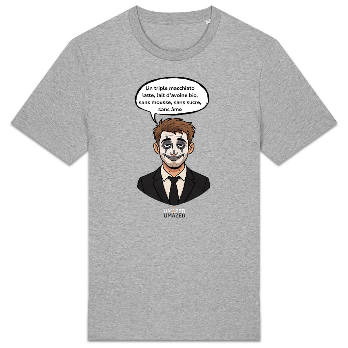 T-shirt clown drôle fun ironique café Tee shirt Coton Bio Made in France cadeau UMAZED  - face_2