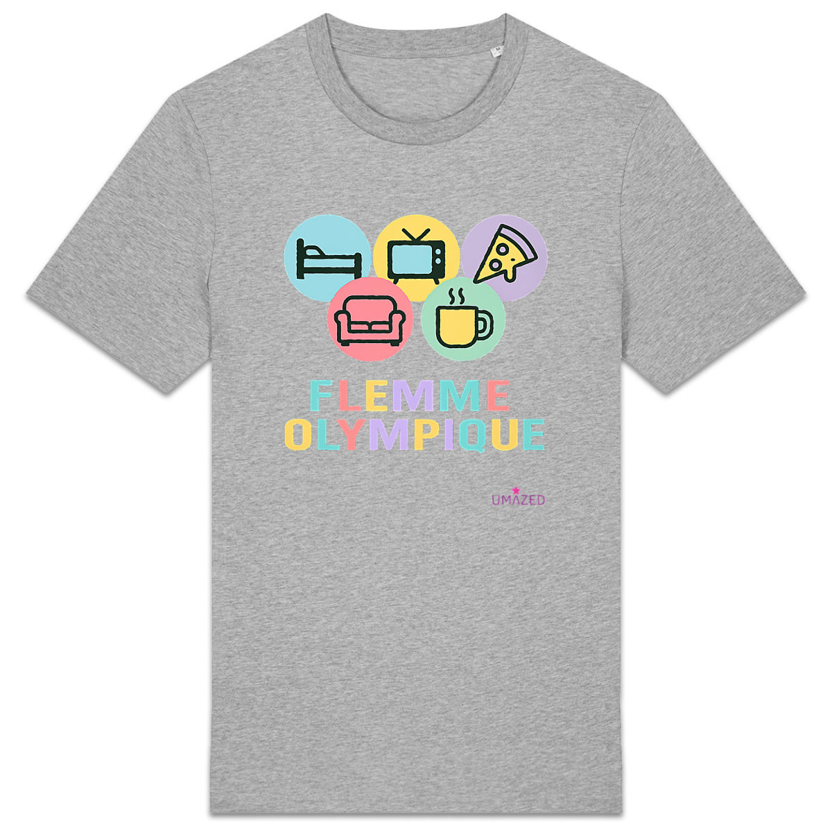 T shirt fun drôle humour flemme |Coton Bio Made in France | UMAZED - face_2