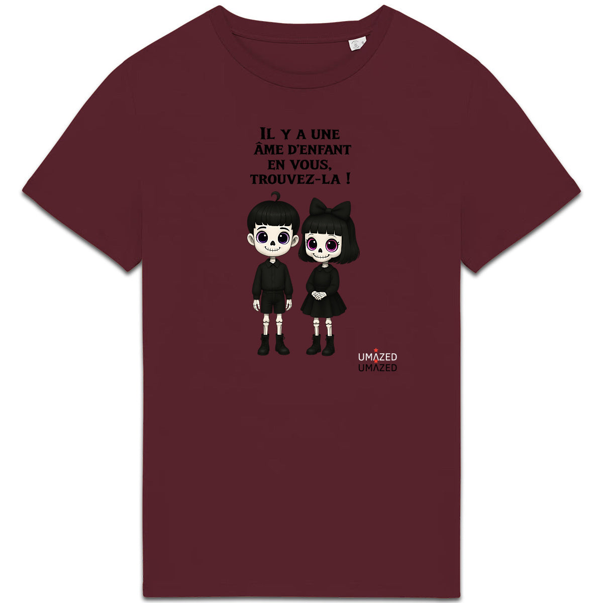 ? T shirt humour noir Halloween | Tee shirt Coton Bio Made in France | |UMAZED - face_2