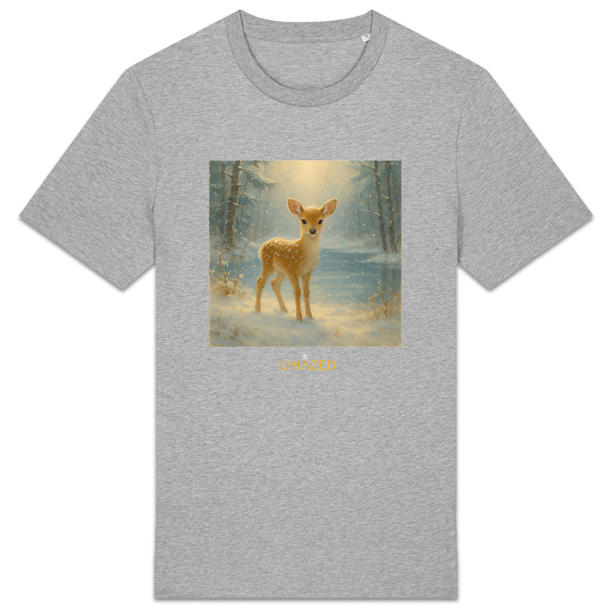 tshirt mignon noël | joli faon | Cadeau | Coton bio | UMAZED France - face_2