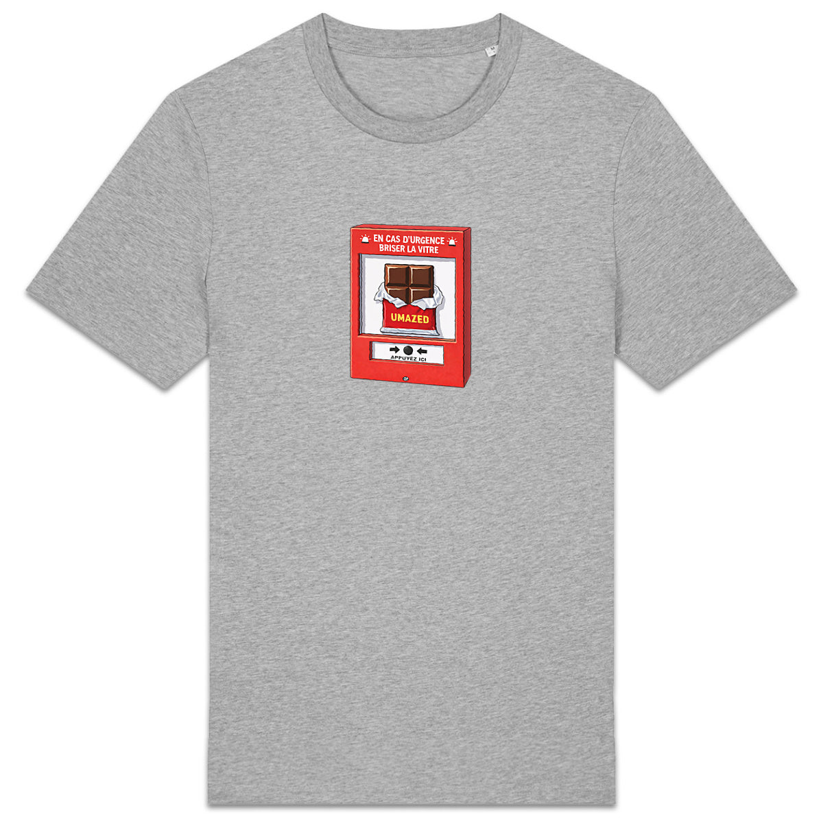 T-shirt drôle fun urgence chocolat | Tee shirt Coton Bio France | Cadeau | UMAZED - face_2