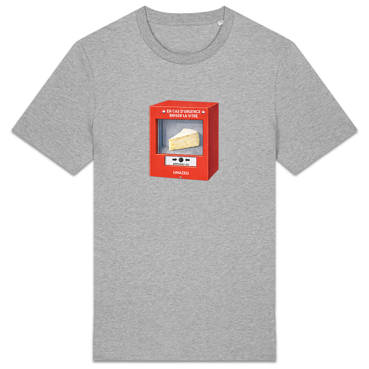 T-shirt drôle fun urgence fromage | Tee shirt Coton Bio France | Cadeau | UMAZED - face_2