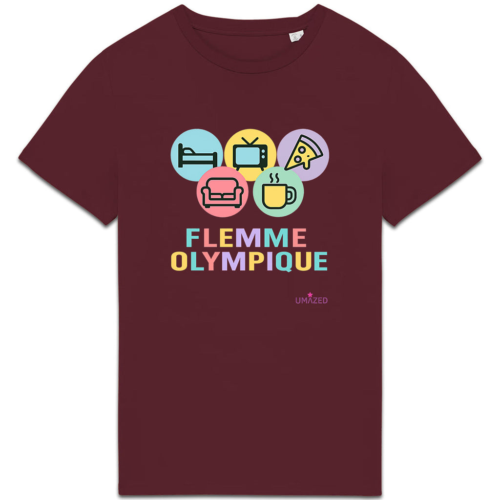 T shirt fun drôle humour flemme |Coton Bio Made in France | UMAZED - face_3