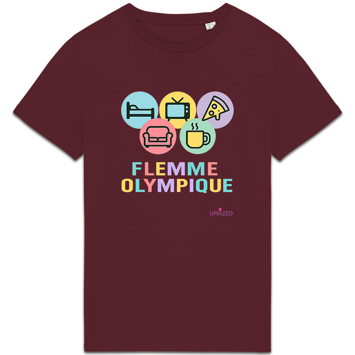 T shirt fun drôle humour flemme |Coton Bio Made in France | UMAZED - face_3