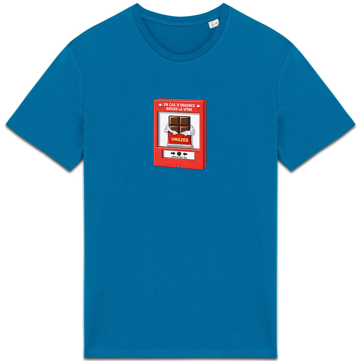 T-shirt drôle fun urgence chocolat | Tee shirt Coton Bio France | Cadeau | UMAZED - face_3