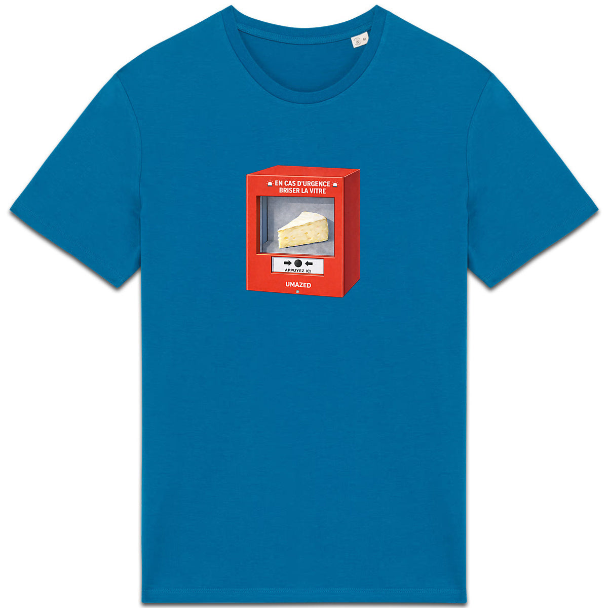 T-shirt drôle fun urgence fromage | Tee shirt Coton Bio France | Cadeau | UMAZED - face_3