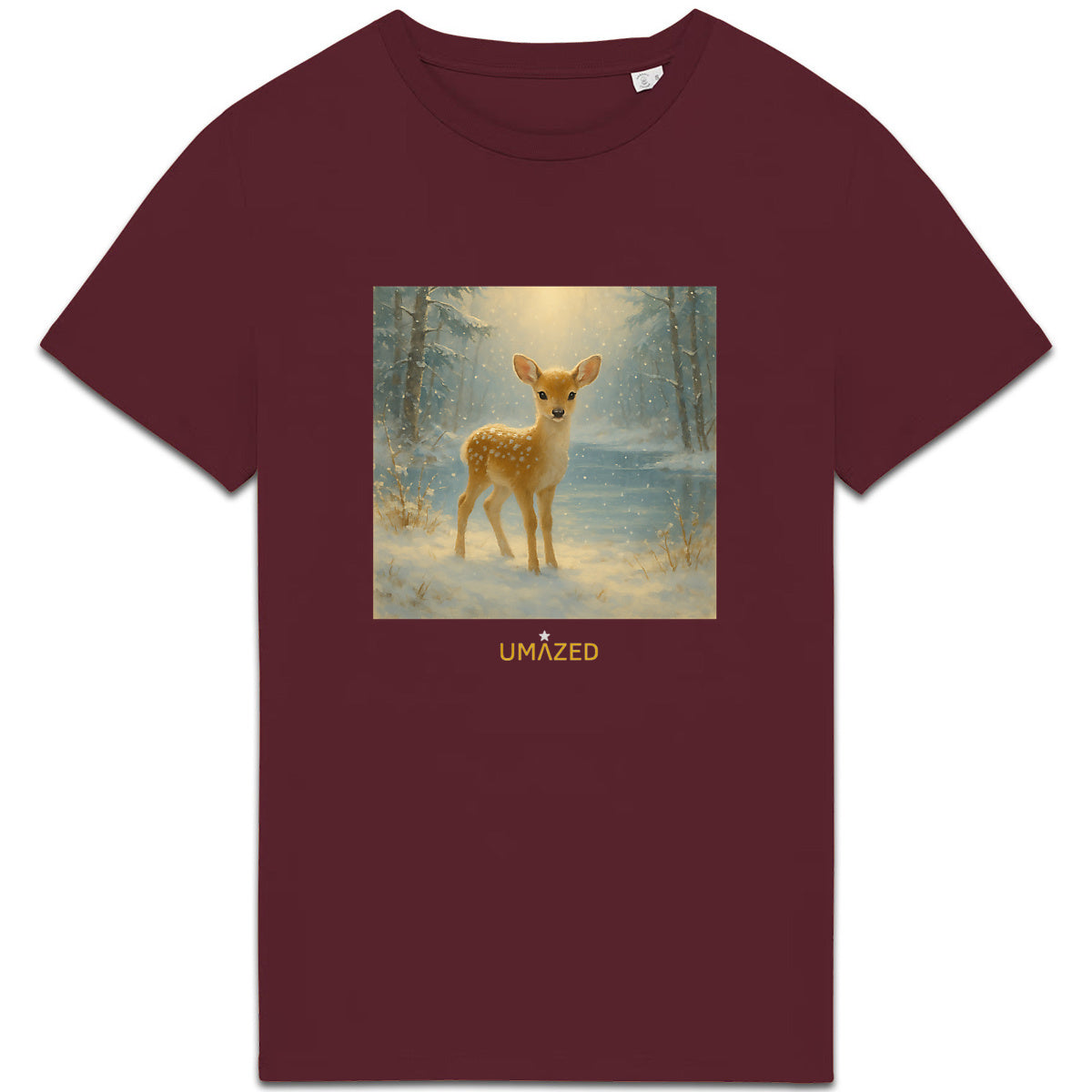tshirt mignon noël | joli faon | Cadeau | Coton bio | UMAZED France - face_3