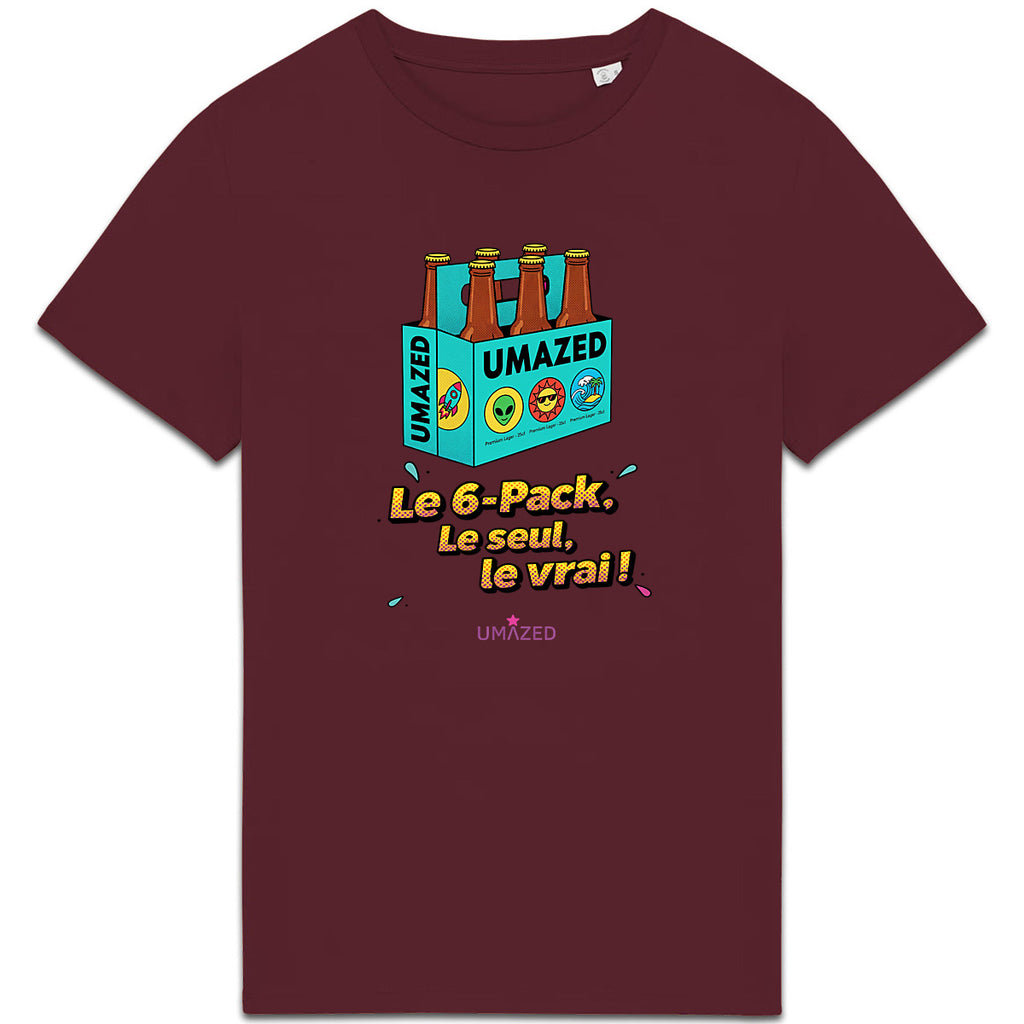 T-shirt 6-Pack beer biere | Tee-shirt bio coton made in France | Drôle - face_3