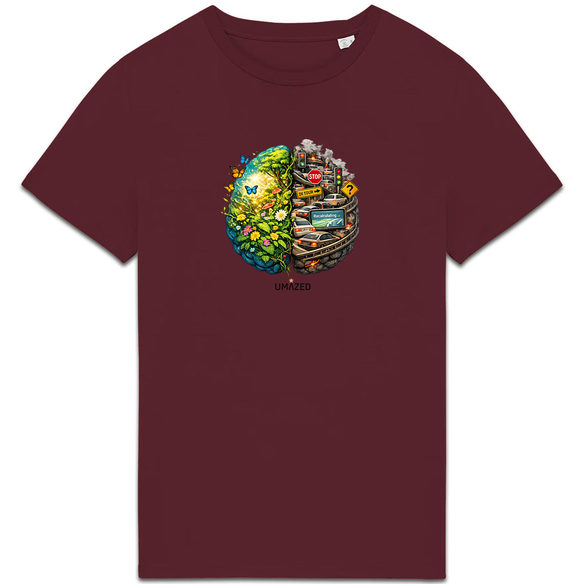 Tshirt cerveau hyperactif | Fun drôle humour | Cadeau | Coton bio | UMAZED France - face_3