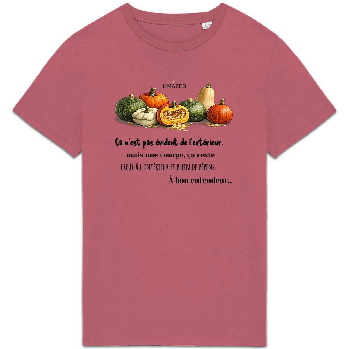 T-shirt drôle fun Courge | Tee shirt Coton Bio | France | Cadeau | UMAZED - face_3