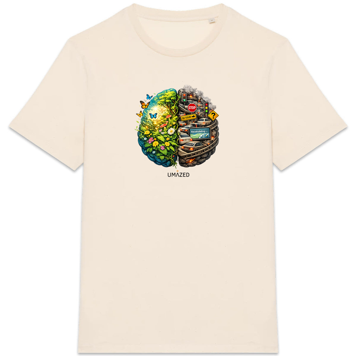 Tshirt cerveau hyperactif | Fun drôle humour | Cadeau | Coton bio | UMAZED France - face_4