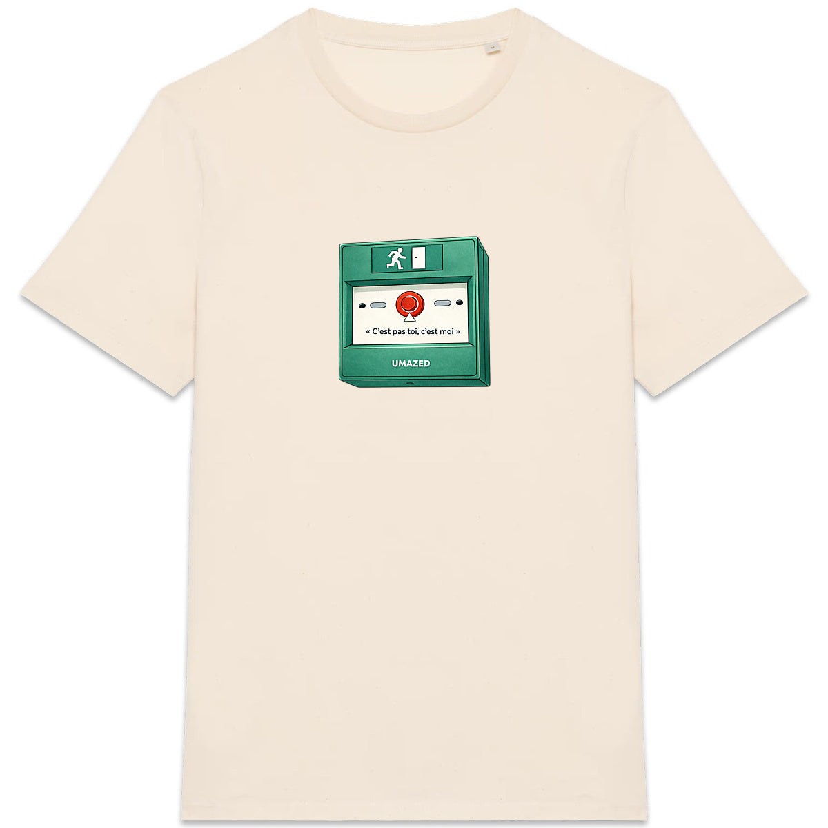 T-shirt drôle fun urgence rupture | Tee sh irt Coton Bio France | Cadeau | UMAZED - face_4