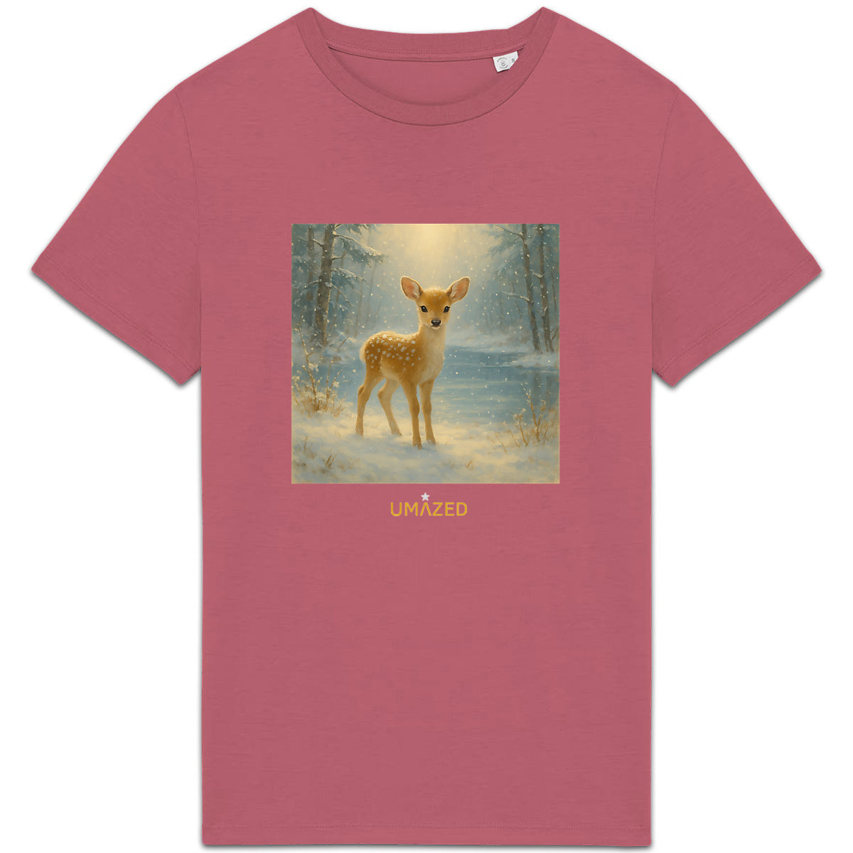 tshirt mignon noël | joli faon | Cadeau | Coton bio | UMAZED France - face_4