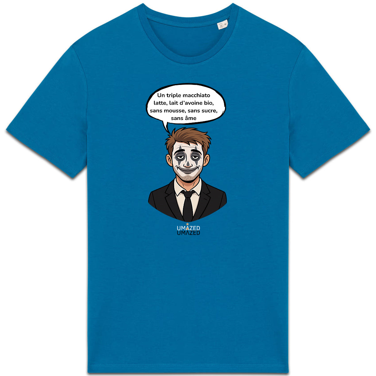 T-shirt clown drôle fun ironique café Tee shirt Coton Bio Made in France cadeau UMAZED  - face_4