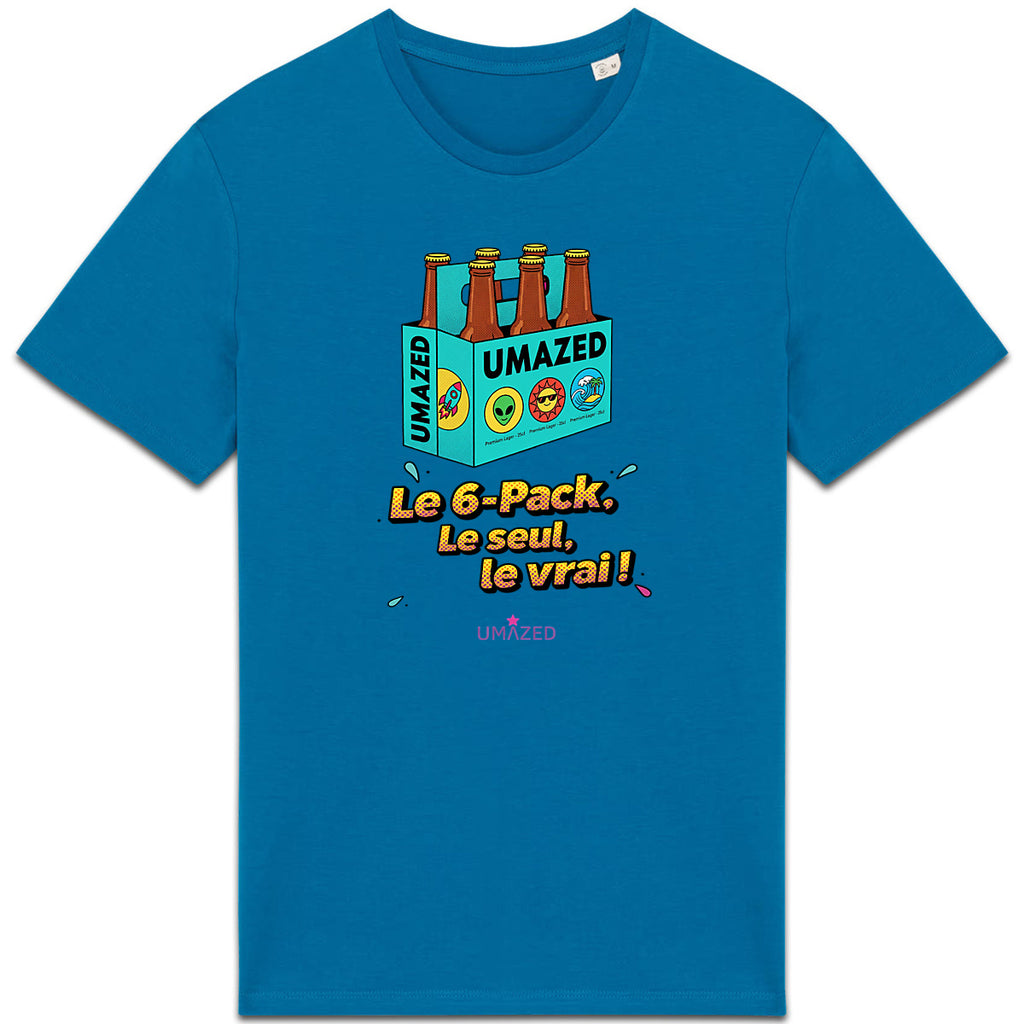 T-shirt 6-Pack beer biere | Tee-shirt bio coton made in France | Drôle - face_4