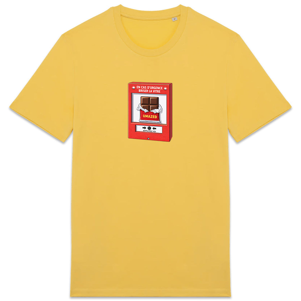 T-shirt drôle fun urgence chocolat | Tee shirt Coton Bio France | Cadeau | UMAZED - face_4