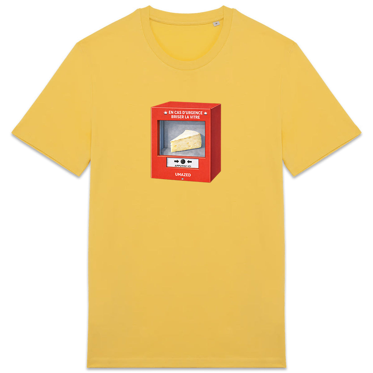 T-shirt drôle fun urgence fromage | Tee shirt Coton Bio France | Cadeau | UMAZED - face_4