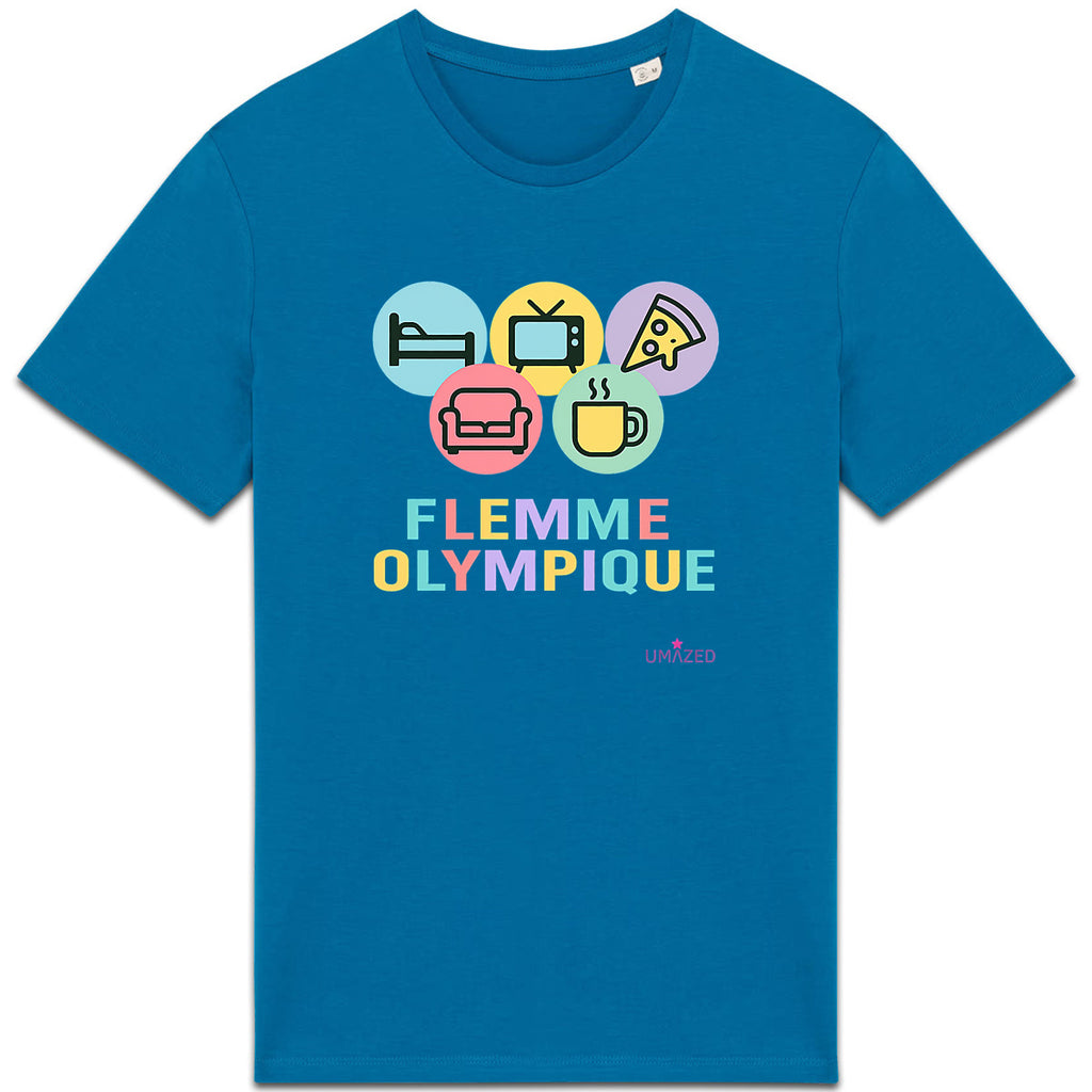 T shirt fun drôle humour flemme |Coton Bio Made in France | UMAZED - face_4