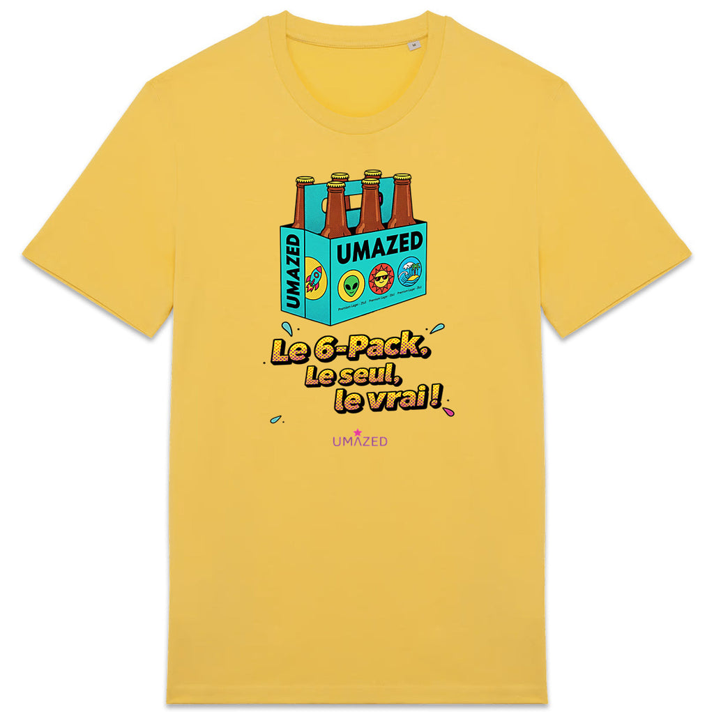 T-shirt 6-Pack beer biere | Tee-shirt bio coton made in France | Drôle - face_5