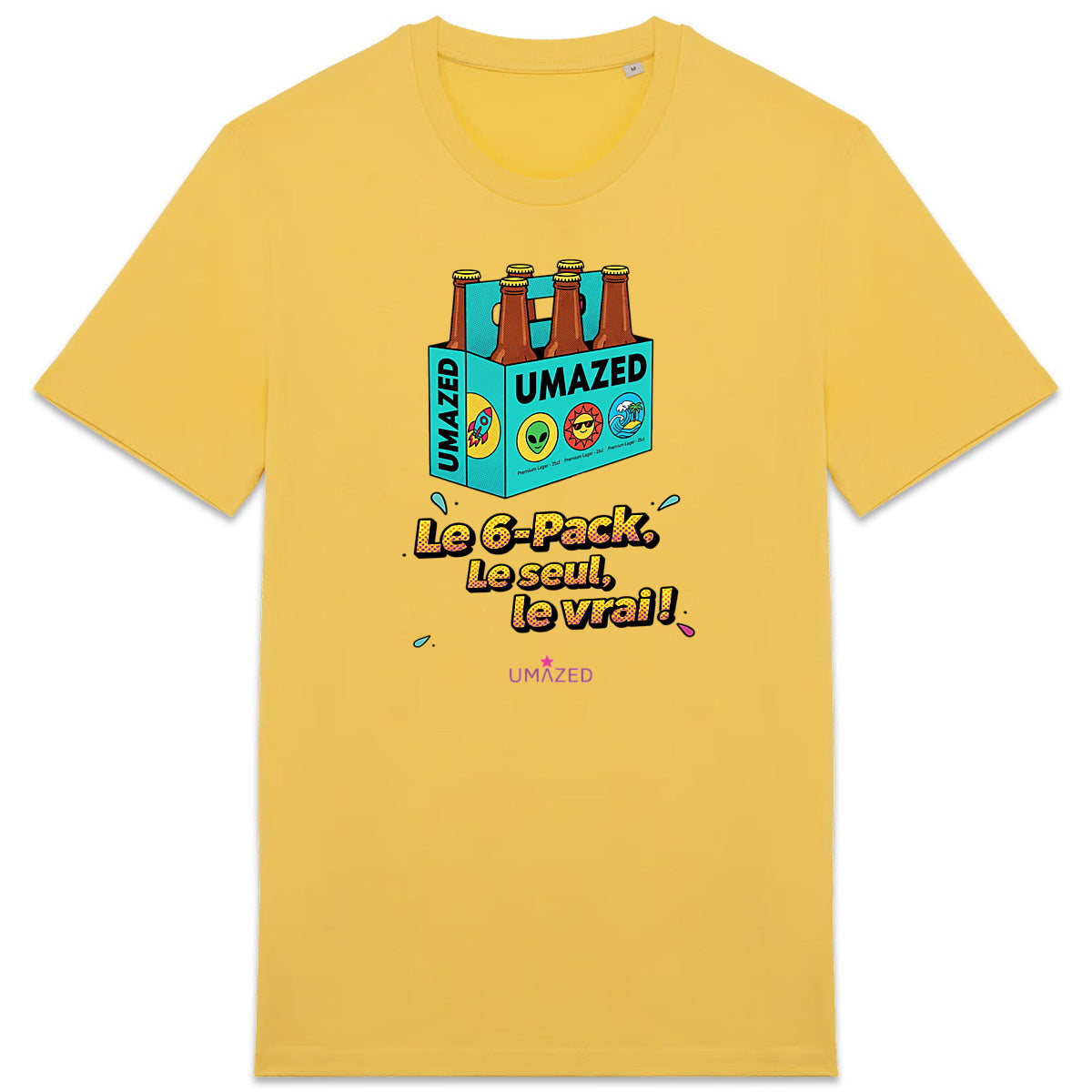 T-shirt 6-Pack beer biere | Tee-shirt bio coton made in France | Drôle - face_5