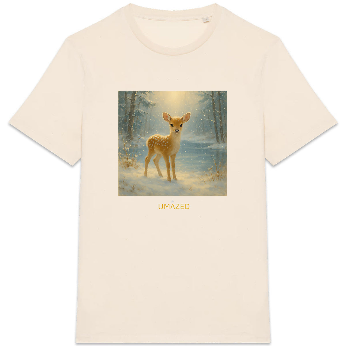 tshirt mignon noël | joli faon | Cadeau | Coton bio | UMAZED France - face_5