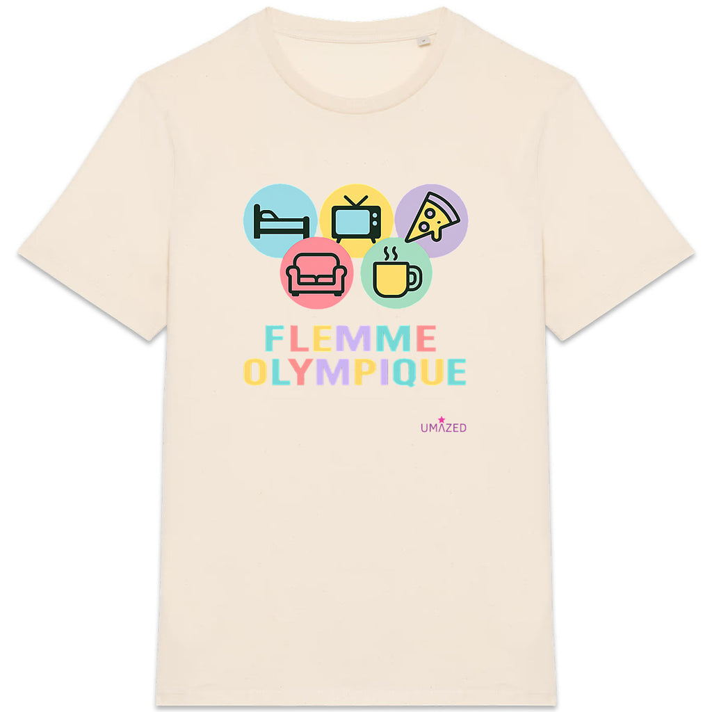 T shirt fun drôle humour flemme |Coton Bio Made in France | UMAZED - face_5