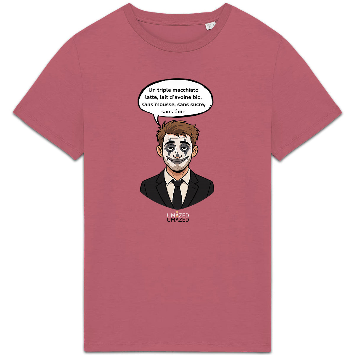 T-shirt clown drôle fun ironique café Tee shirt Coton Bio Made in France cadeau UMAZED  - face_5