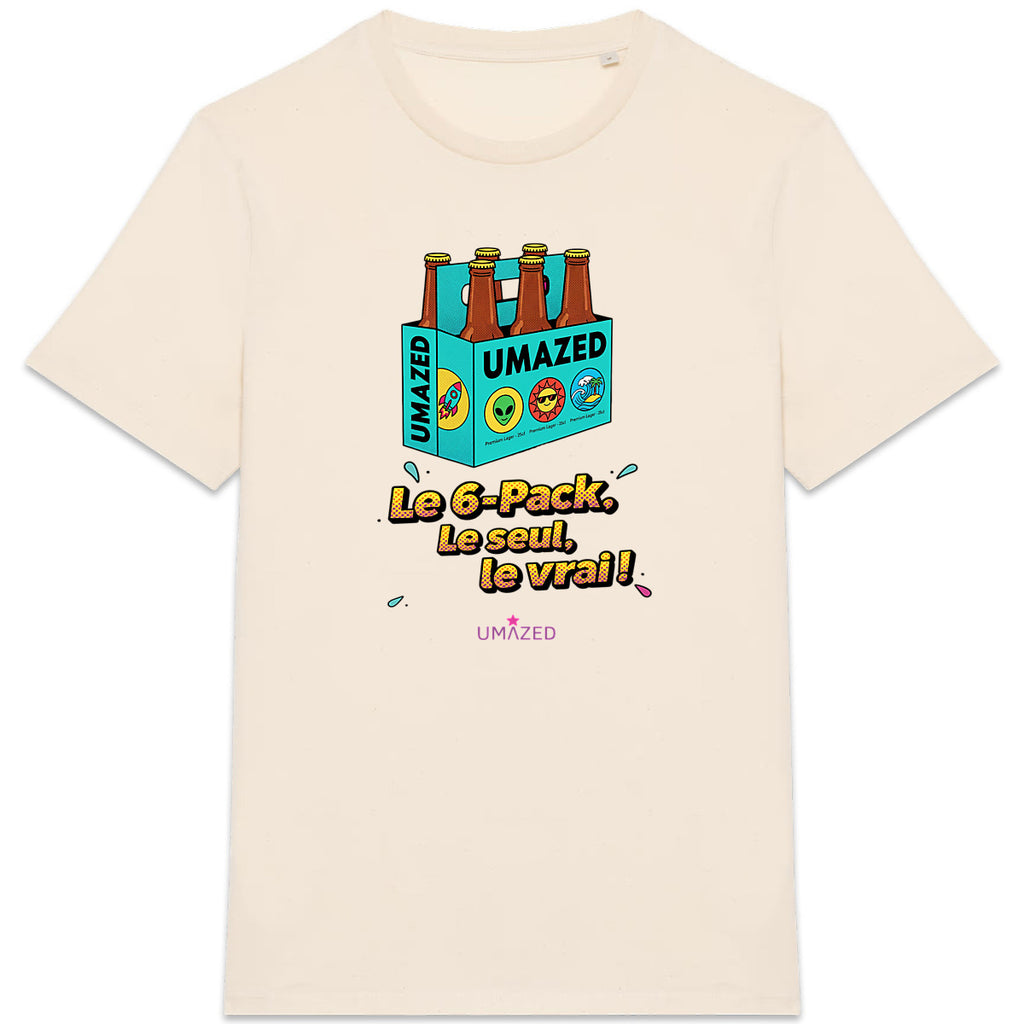 T-shirt 6-Pack beer biere | Tee-shirt bio coton made in France | Drôle - face_6