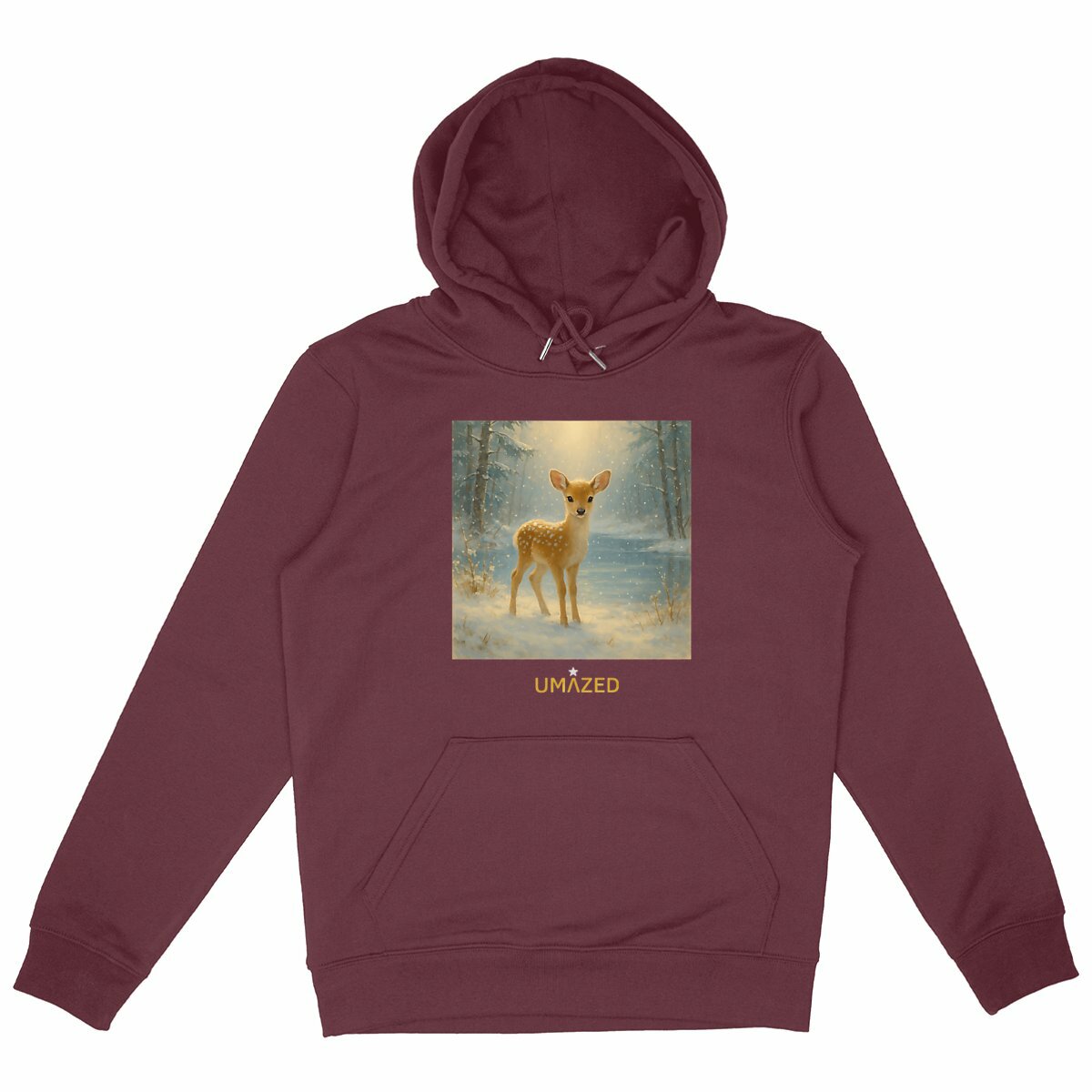 Pull mignon noël | joli faon | Cadeau | Coton bio | UMAZED France - face_bordeaux