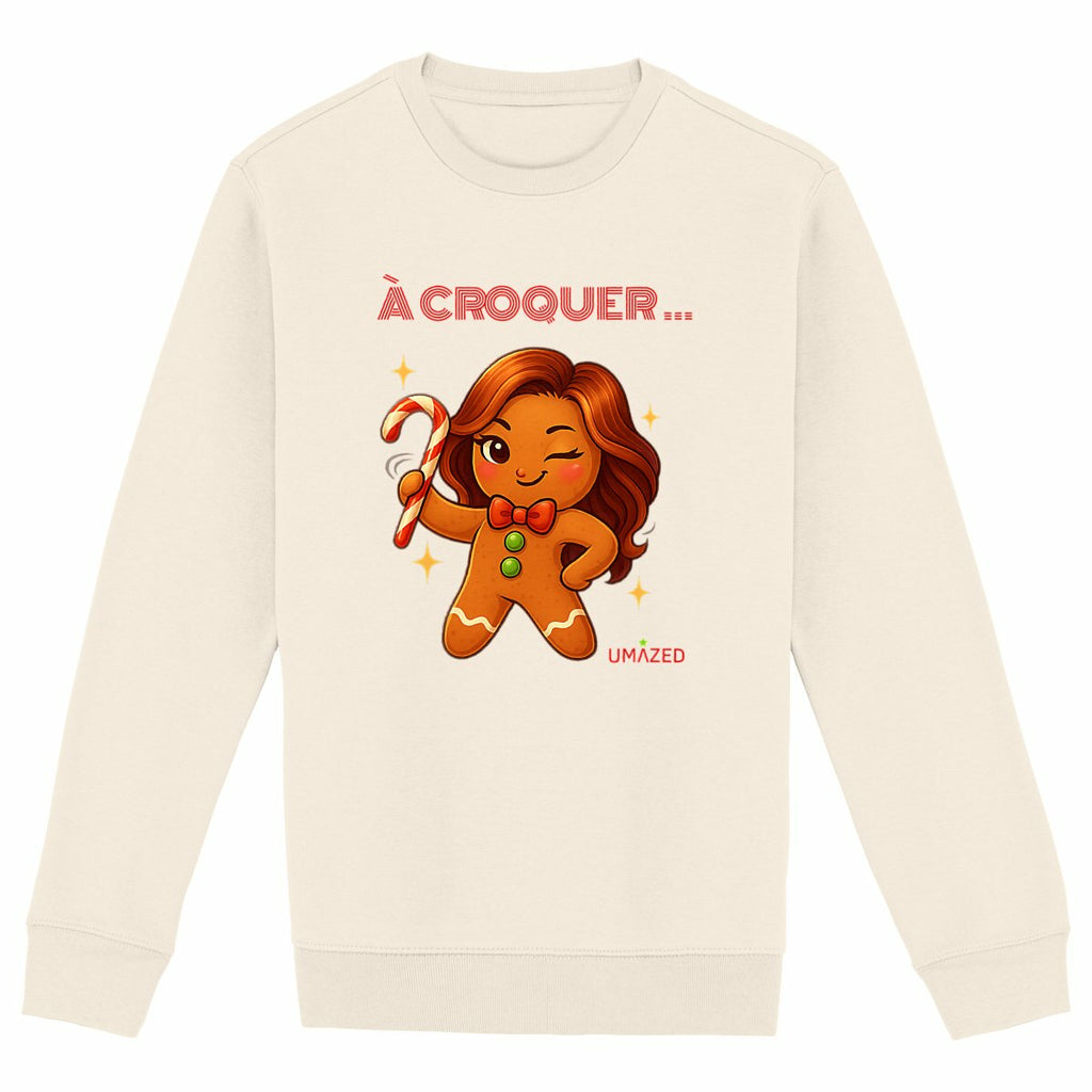 ?Pull noël biscuit à croquer| Fun drôle humour | Coton bio | Made in France UMAZED - face_ivoire