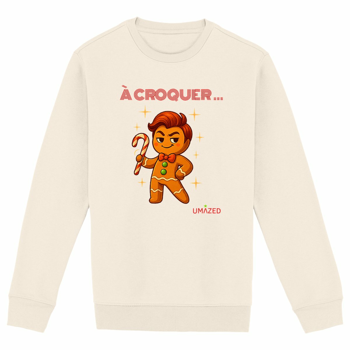 ?Pull père noël | Fun drôle humour | Coton bio | Made in France UMAZED - face_ivoire