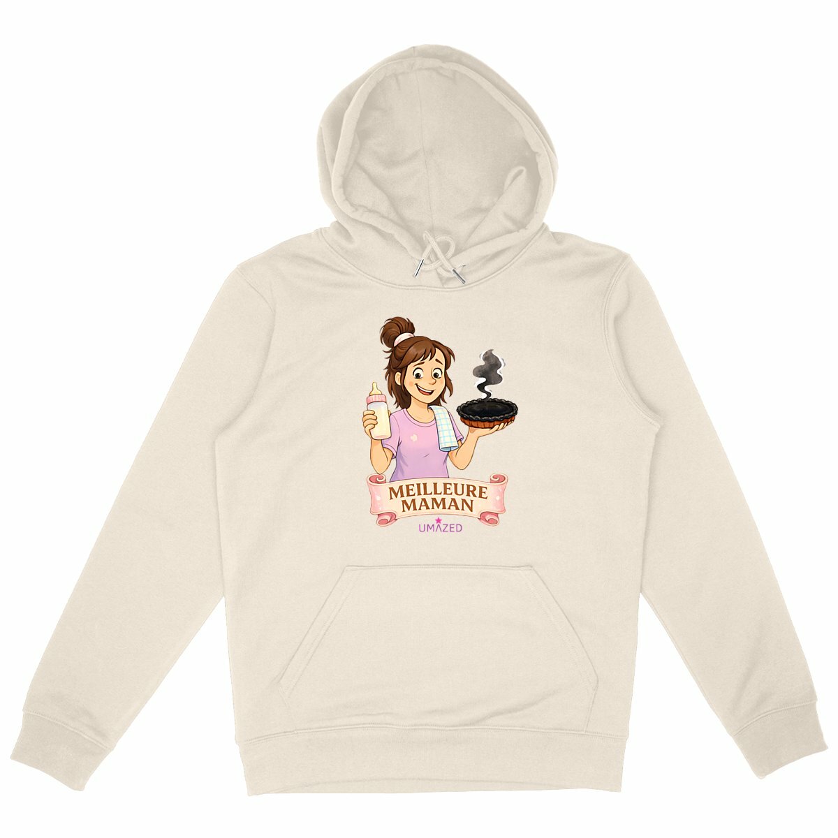 ?Pull drôle fun maman busy | Coton Bio France | Cadeau | UMAZED - face_ivoire