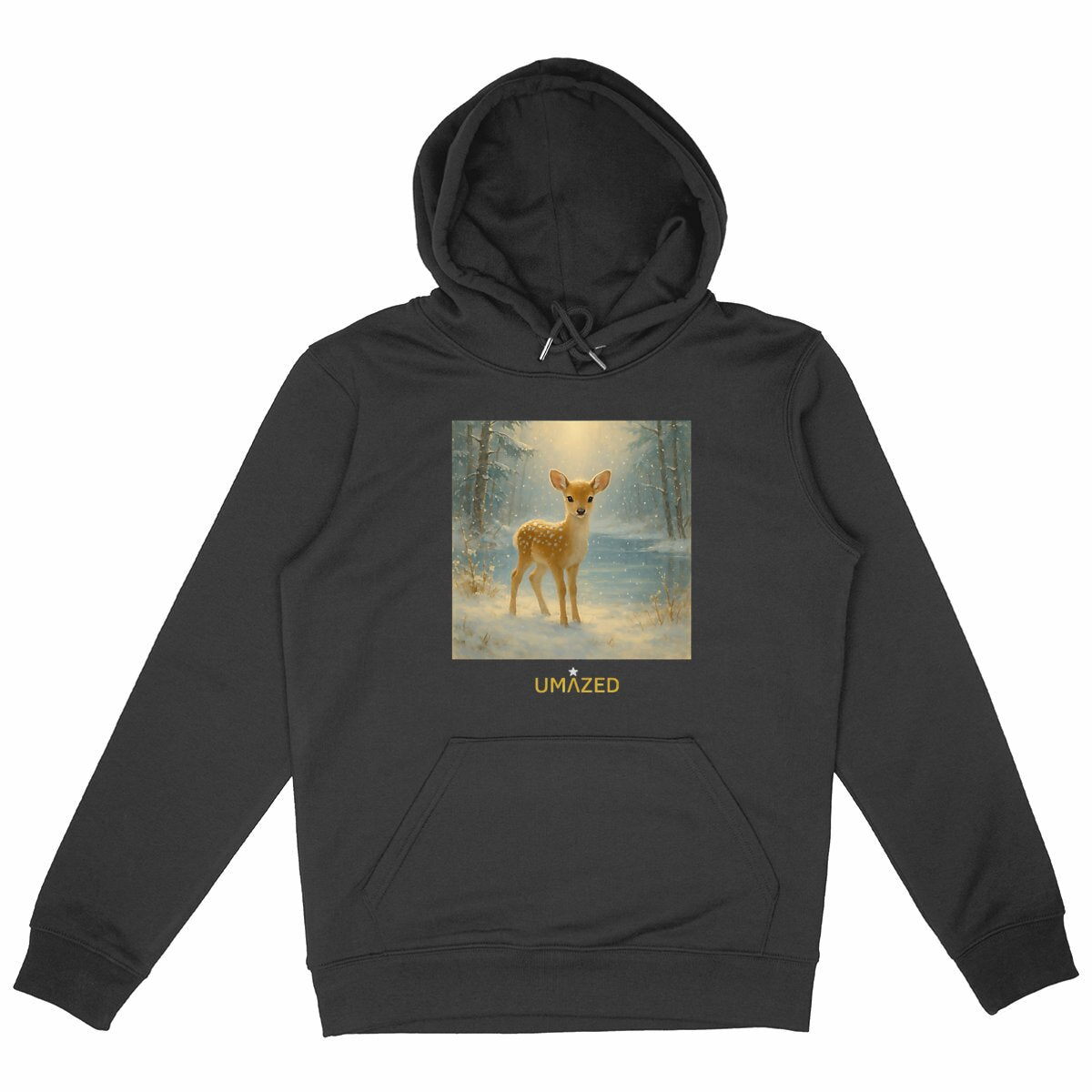 Pull mignon noël | joli faon | Cadeau | Coton bio | UMAZED France - face_noir